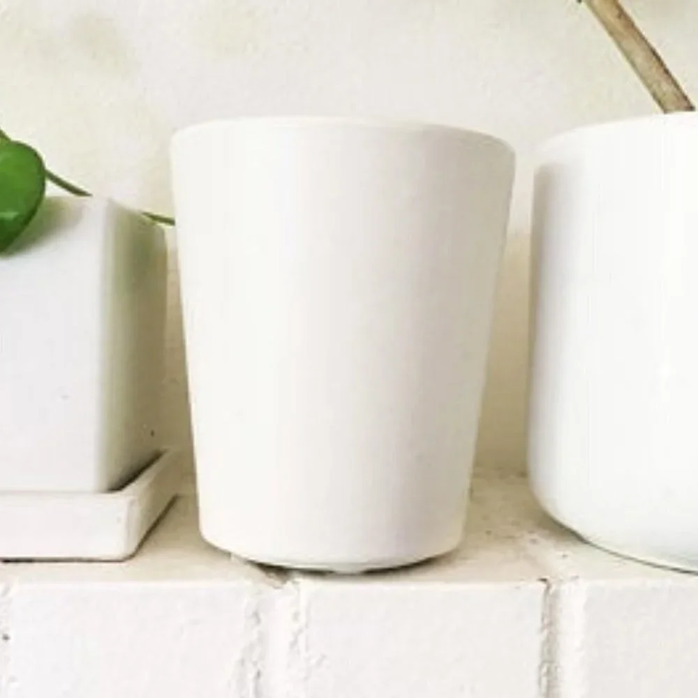 Matte Off White Stoneware Vase